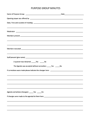 Purpose Group Meeting Minutes Template