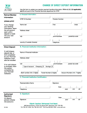 Change of Direct Deposit Information