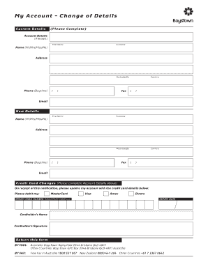 Account Details Change Form