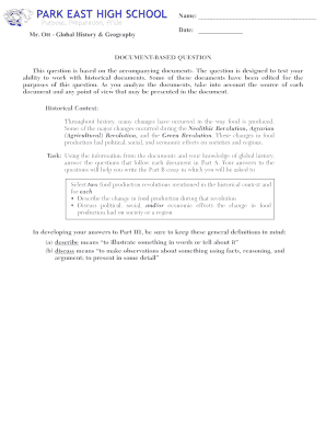 Neolithic Revolution Document-Based Question