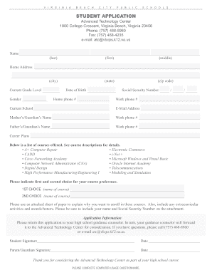 Virginia Beach Student Application