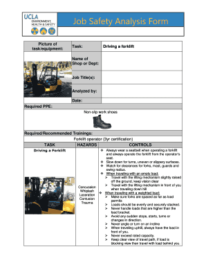 Job Safety Analysis Form
