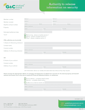 G&C Mutual Bank Mortgage Release Form