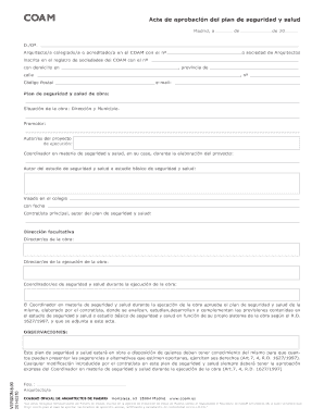 Acta de aprobación del plan de seguridad y salud