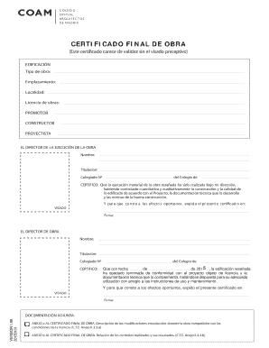 Certificado Final de Obra