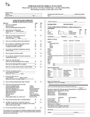 Sports Qualifying Medical Evaluation Form