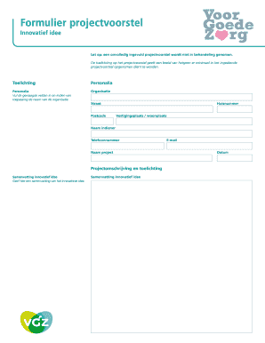 Formulier projectvoorstel