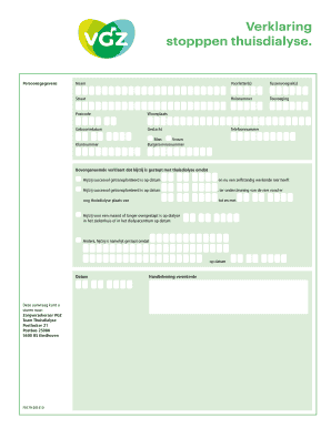 Verklaring stopppen thuisdialyse