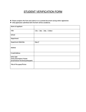 Student Verification Form