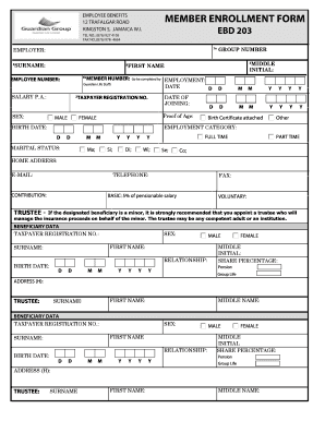 Employee Benefits Enrollment Form