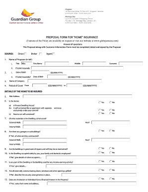 Home Insurance Proposal Form