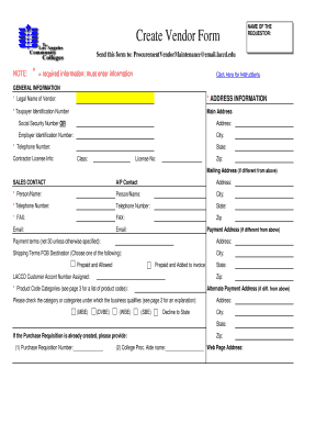 Vendor Registration Form
