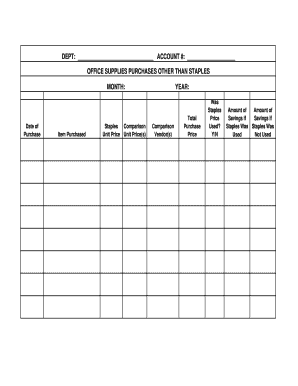 Office Supplies Purchase Form