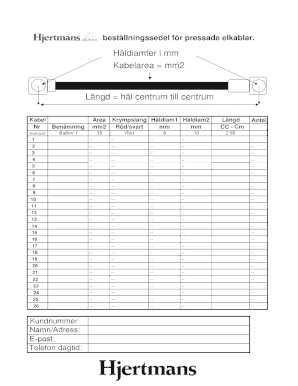 Order Form for Heat Shrink Tubing