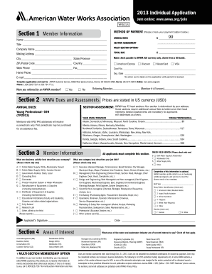 2013 AWWA Individual Application Form
