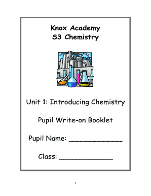 S3 Chemistry Pupil Write-on Booklet