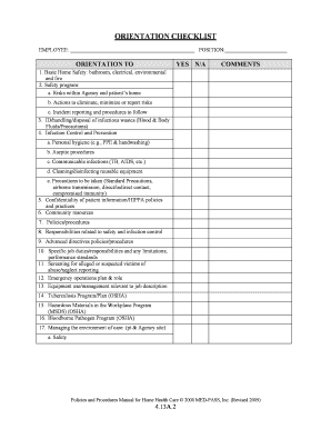 Employee Orientation Checklist