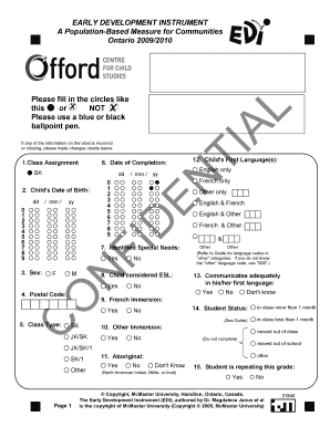 Early Development Instrument Form