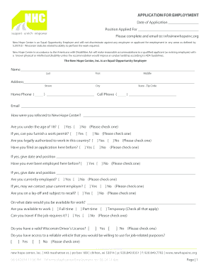 Employment Application Form
