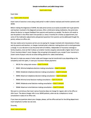 ADHD Web Portal Charge Letter