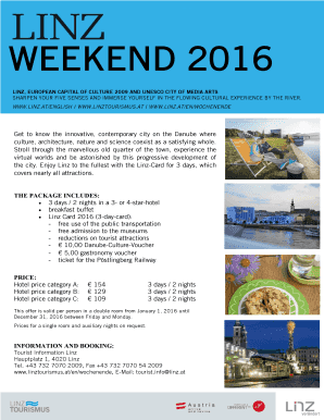Linz Weekend 2016 Travel Package