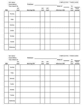 Employee Time Card