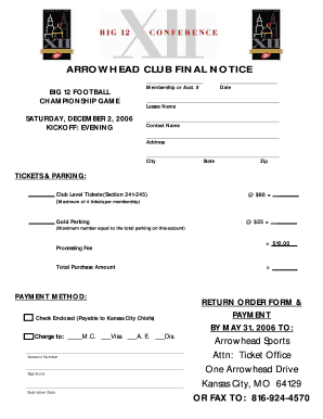Arrowhead Club Final Notice