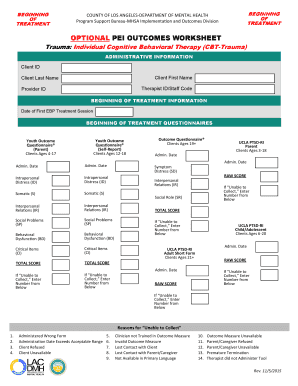Trauma Treatment Outcomes Worksheet