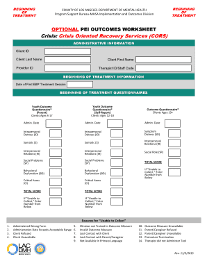 Crisis Oriented Recovery Services Worksheet