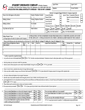 Animal Mortality Coverage Application