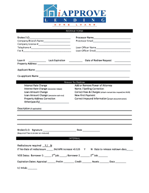 Mortgage Redraw Request Form