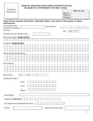 Library Registration Form