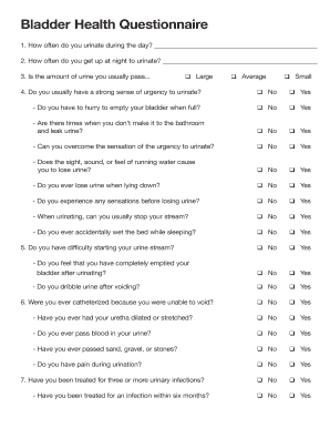 Bladder Health Questionnaire