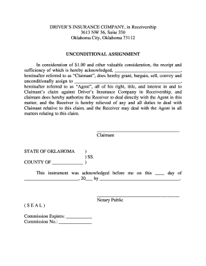 Unconditional Assignment of Insurance Claim