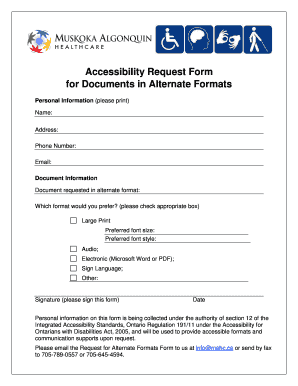 Accessibility Request Form