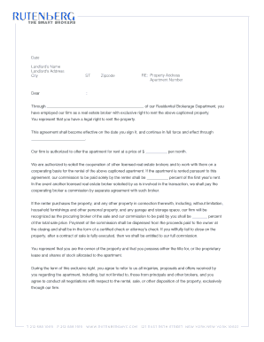 Exclusive Right to Rent Agreement