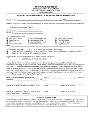 Authorization for Release of Protected Health Information