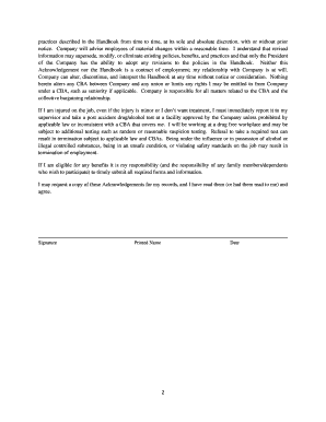 Assigned Employee Notice and Acknowledgments