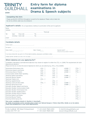 Diploma Examination Entry Form