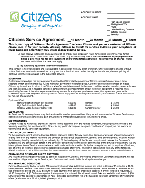Citizens Service Agreement