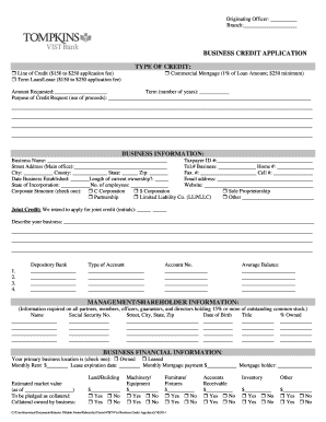 Business Credit Application Form