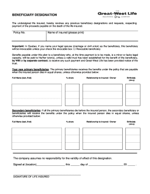 Beneficiary Designation Form