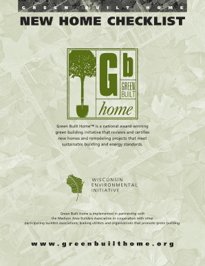 Green Built Home Certification Checklist