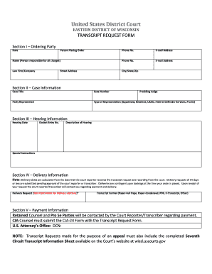 Transcript Request Form