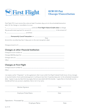 ACH EZ Pay Change/Cancellation Form
