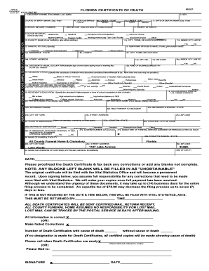 Florida Certificate of Death
