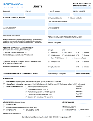 GastroPanel Laboratory Test Form