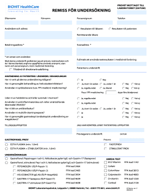GastroPanel Test Order Form