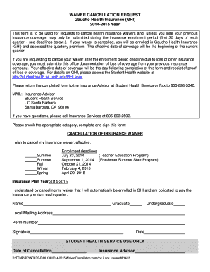 Waiver Cancellation Request Form
