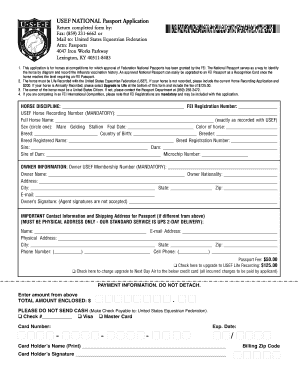 USEF NATIONAL Passport Application Return completed form - kwpn-na